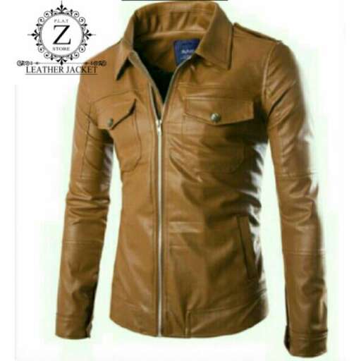 leather jacket with a zipper