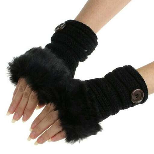 black leather gloves with a wooden handle