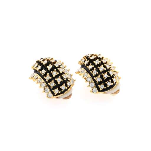 a pair of 18k gold and diamond earrings