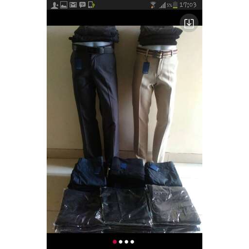 a pair of pants on a plastic bag.