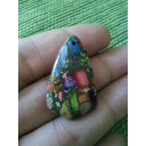 a colorful stone i found in a garden