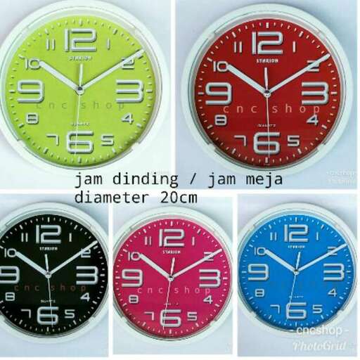 a clock with different colors of different colors