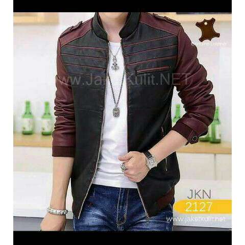 leather jacket with a zipper