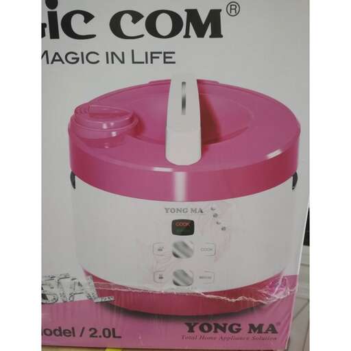 a pink and white crock pot in a pink and white blender.