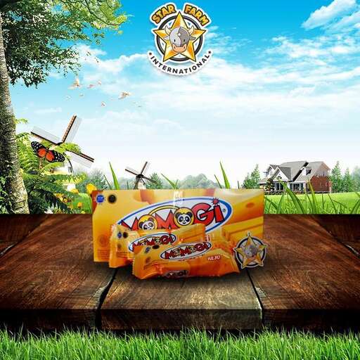 a wooden table with a box of candy on it