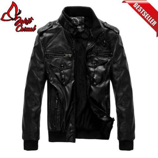 leather jacket with a zipper