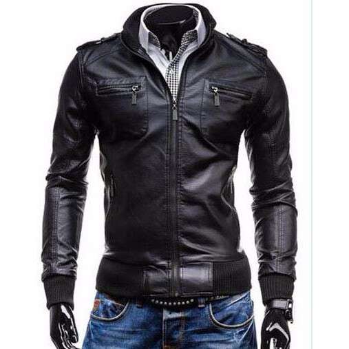 leather jacket with a zipper