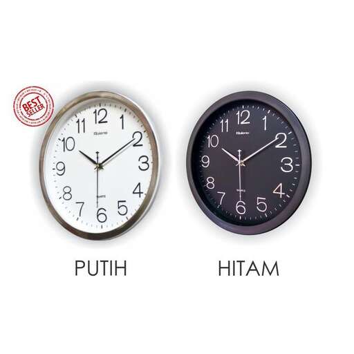 a clock with a black face and a white background