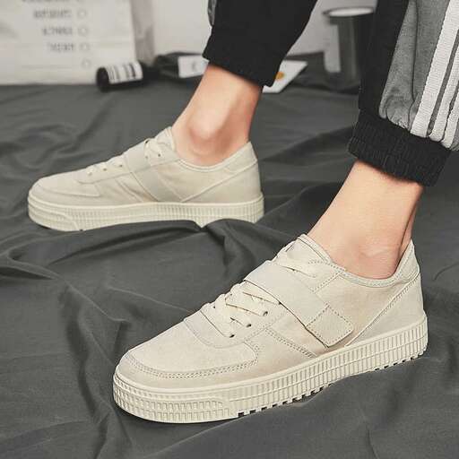 the shoes are made from recycled leather and the new version of the classic.