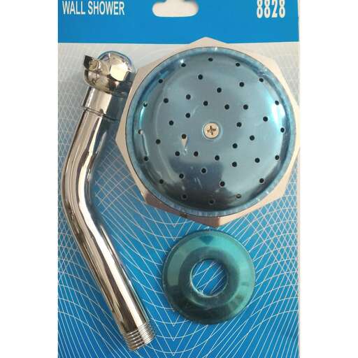 a blue plastic faucet with holes in it.