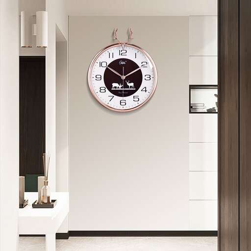 a clock on the wall of a room.
