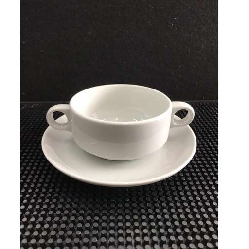 a cup of tea on a saucer.