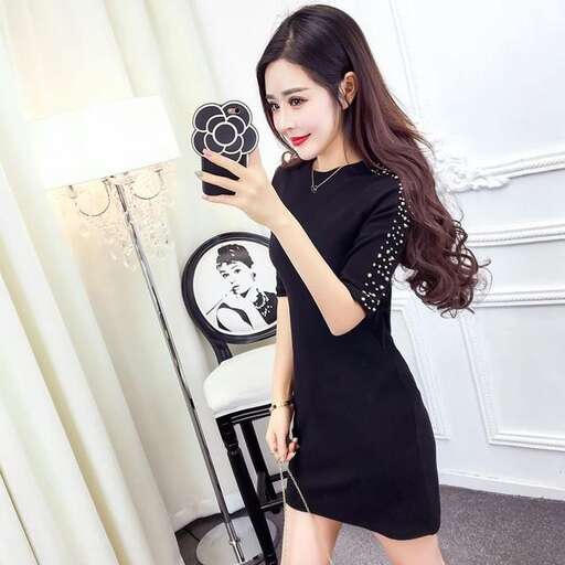 person in a little black dress