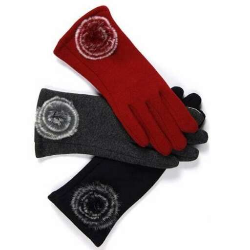 gloves in black and red