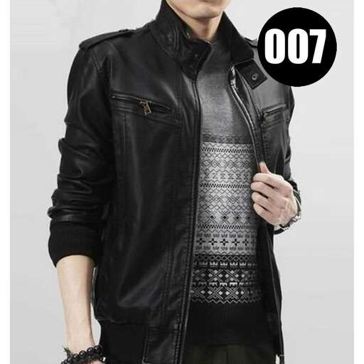 leather jacket with a zipper