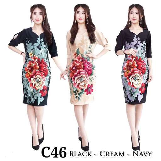 black floral dress with a floral print