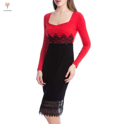 long sleeved dress with a long neckline and long sleeves
