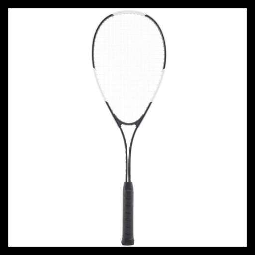 tennis racket in a black frame