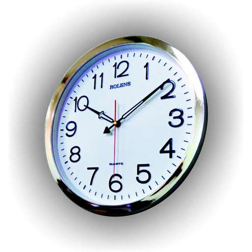 a wall clock with a black and white background.