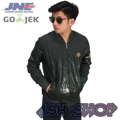 men's leather jacket with a hoodie and sunglasses