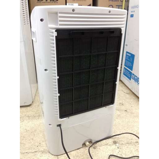 a heater with a black plastic cover.
