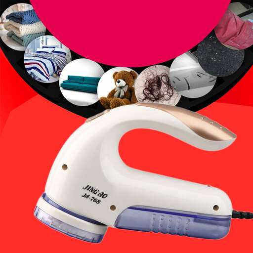 a white electric razor with a pink background