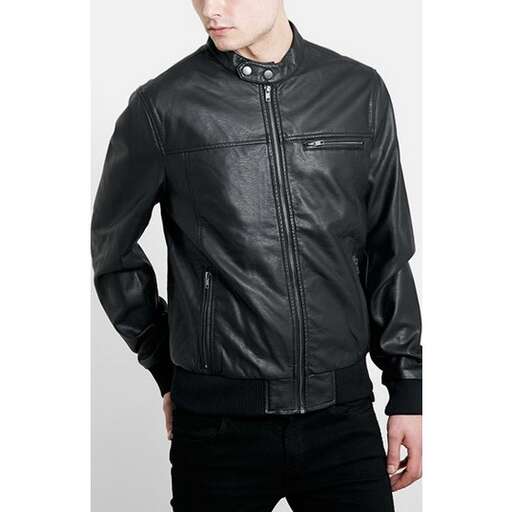 men's leather jacket with a zipper