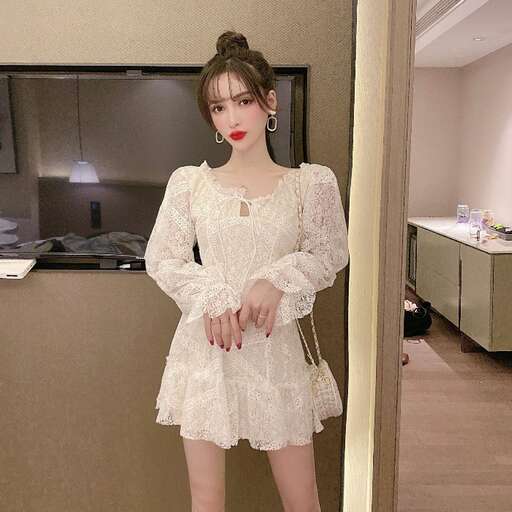 a girl in a white dress