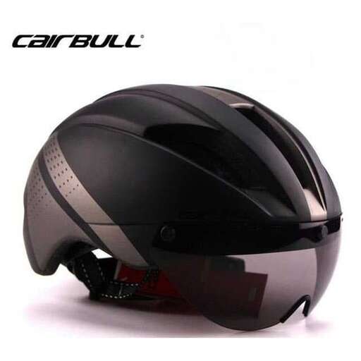 the helmet of the driver