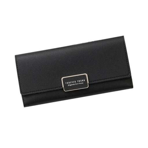 black wallet with a zipper