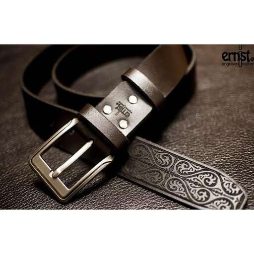 leather belt with a buckle