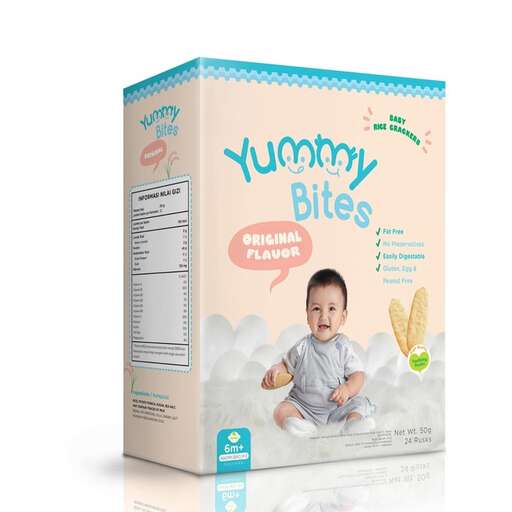 a box of brand, a baby