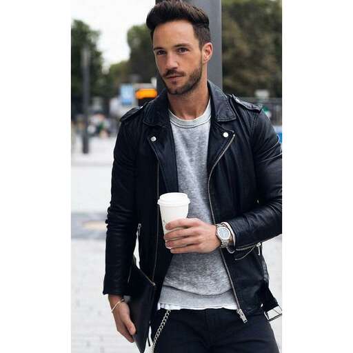 a man in a leather jacket