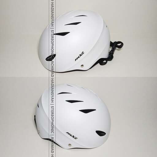 the helmet is a helmet with a strap.