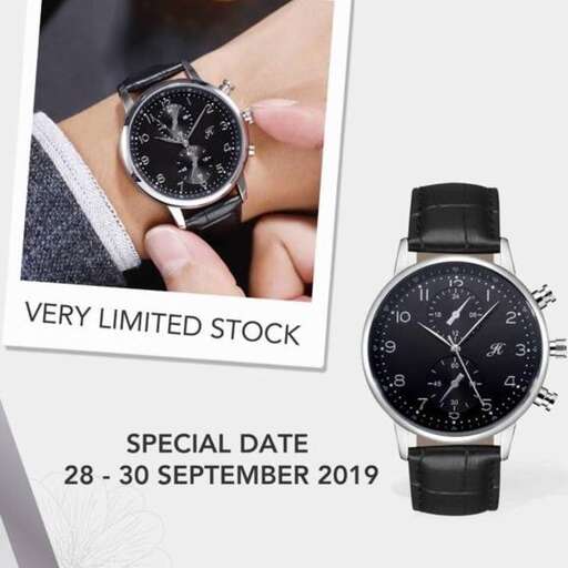 watch with a black dial and black dial