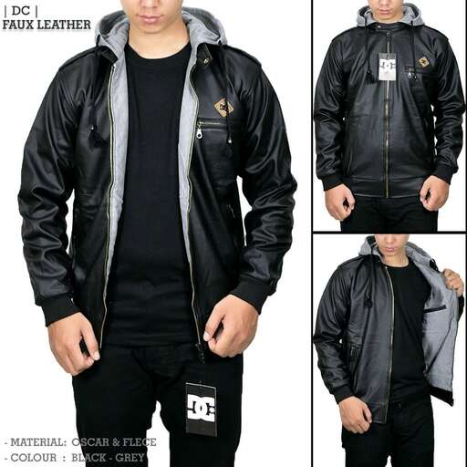 a fashion look featuring leather jacket.