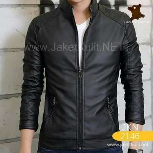 leather jacket with a hood