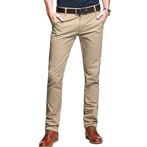 a man with a blue shirt and brown shoes