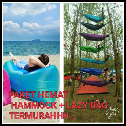 a person laying on a hammock in the woods.