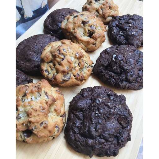 cookies with chocolate chips and a little bit of fruit