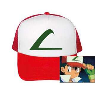hat with a green arrow and a picture of a baseball cap