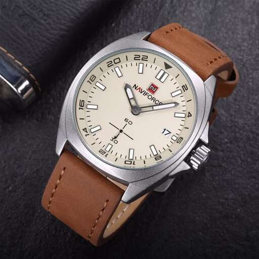 the watch is made of leather and is made from % recycled plastic.