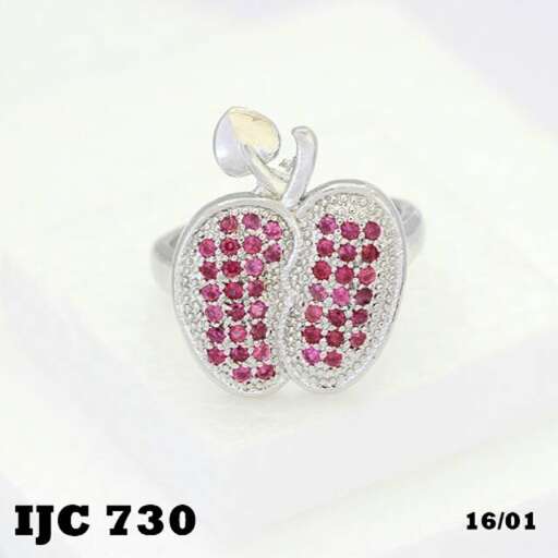 pink and white enamel ring with pink pearls in sterling silver