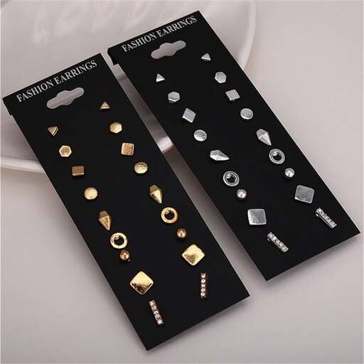 gold studded earrings with a touch of gold