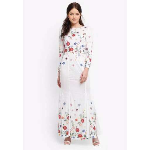 a floral maxi dress with a floral print