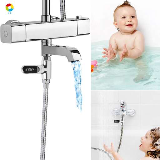 a baby shower head with a faucet.