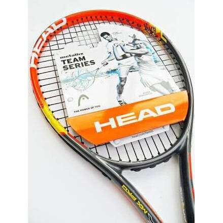 a tennis racket with a picture of a tennis player on it.