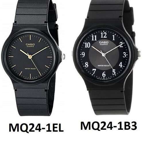 a black watch with a black dial and a white dial.