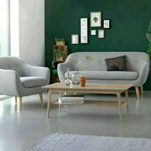 a living room with a couch and a coffee table.