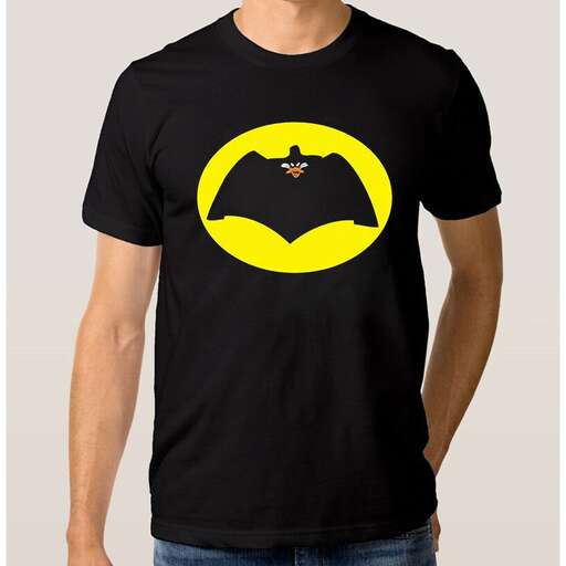 batman t - shirt with a yellow logo